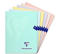Clairefontaine 308741C Set of 10 Mimesys PASTEL Stapled Notebooks - 17x22 cm - 96 Seyes Ruled Pages - White Paper 90 g - Opaque Polypro Cover - Random Colours