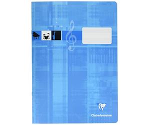 Clairefontaine 31014C - One School Notebook - Ideal for Music Lessons, DIN - Size: A4, 21 x 29.7 cm - 16 Pages with Staves - 90g - 1 Piece - Turquoise