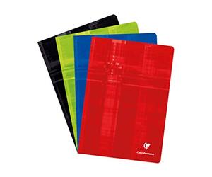 Clairefontaine 31222C - One Stapled Notebook - A4 21x29.7 cm - 80 Small Square Pages with Margin - White Paper 90 g - Laminated Card Cover Random Colour