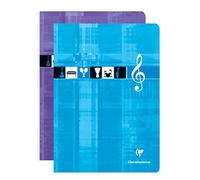 Clairefontaine 3134C A Stapled Music Notebook - A4 21x29,7 cm - 96 Pages 10 Spans with Lines - White Paper 90 g - Laminated Card Cover - Random Colour