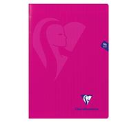 Clairefontaine 316161C A Pink Mimesys Stapled Notebook - A4 21x29,7 cm - 96 Seyes Ruled Pages - 90 g White Paper - Polypro Cover