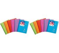 Clairefontaine 322601C - One Koverbook Spiral Index Book - 9x14 cm - 100 Small Square Pages - 90 g White Paper - Polypro Wraparound Cover - Random Colour (Pack of 2)