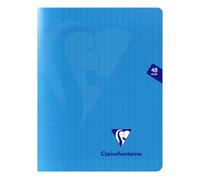 Clairefontaine 323751C - One Blue Mimesys Stapled Notebook - Dimensions: 17 cm x 22 cm - 48 Seyes Ruled - 90 g White Vellum Paper - Clear Polypro Cover