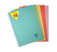 Clairefontaine 327115CPack Collection LiniColour ESSENCE Set of 10 Spiral Notebooks - A4 21x29,7 cm - 100 Seyes Ruled Pages - White Paper 90 g - Cover Polypro Transparent Random Colours