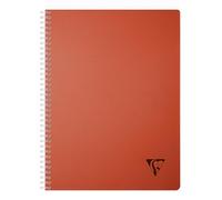 Clairefontaine 327123C Collection LiniColour ESSENCE A Spiral Notebook - A4 21x29,7 cm - 180 Small Squares Pages - White Paper 90 g - Transparent Polypro Cover - Garance Red