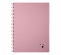 Clairefontaine 327124C LiniColour ESSENCE A Spiral Notebook A4 21x29,7cm - 180 Small Squares Pages - White Paper 90 g - Transparent Polypro Cover - Rose Petal