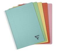 Clairefontaine 327146C LiniColour ESSENCE Spiral Notebook - A4 21x29,7cm - 180 Lined Pages with Margin - White Paper 90g - Clear Polypro Cover - Random Colour