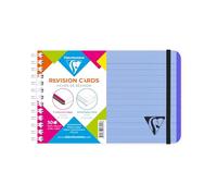 Clairefontaine 328011C Collection LiniColour Fresh A Notebook of Revision Cards with Spiral Revision Cards Lavender Blue - 15,2x10,2cm 50 Lined Sheets White Paper 170g Cover Polypro Transparent