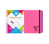 Clairefontaine 328012C Collection LiniColour Fresh A Notebook of Revision Cards with Spiral Revision Cards Fuchsia Pink - 15,2x10,2cm 50 Lined Sheets White Paper 170g Cover Polypro Transparent