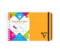 Clairefontaine 328013C Collection LiniColour Fresh Spiral Revision Cards Orange - 15,2x10,2 cm 50 Lined Sheets White Paper 170g Cover Polypro Transparent
