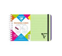 Clairefontaine 328014C Collection LiniColour Fresh A Notebook of Revision Cards with Spiral Revision Cards Apple Green - 15,2x10,2 cm 50 Lined Sheets White Paper 170 g Couverture Polypro Transparent