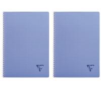 Clairefontaine 328125C Collection LiniColour Fresh A Spiral Notebook - A4 21x29,7 cm - 100 Small Squares Pages - White Paper 90 g - Transparent Polypro Cover - Random Colour (Pack of 2)