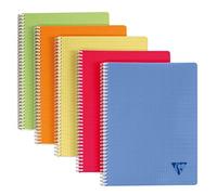 Clairefontaine 328126C Collection LiniColour Fresh Spiral Notebook A4 21x29,7cm - 180 Small Square Pages - 90g Paper - Transparent Polypro Cover Random Colour