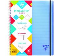 Clairefontaine 328176C LiniColour Set of 5 Proactiv'Book Notebooks - A4+ 22.5x29.7 - 160 Perforated Pages 4 Lined Holes with Margin - 90g White Paper - Polypro Transparent Cover Random Colours