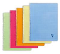 Clairefontaine 328315C Collection LiniColour Fresh Spiral Notebook - 24x32 cm - 100 Seyes Ruled Pages - 90 g White Paper - Transparent Polypro Cover - Random Colour