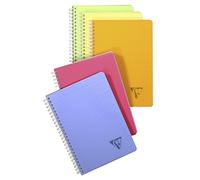 Clairefontaine 328506C Collection LiniColour Fresh A Spiral Notebook - A5 14,8x21 cm - 180 Small Square Pages - 90 g White Paper - Transparent Polypro Cover - Random Colour