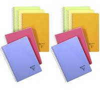 Clairefontaine 328506C Collection LiniColour Fresh A Spiral Notebook - A5 14,8x21 cm - 180 Small Square Pages - 90 g White Paper - Transparent Polypro Cover - Random Colour (Pack of 2)