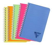 Clairefontaine 328535C Collection Linicolor Fresh Un Carnet à Spirale - 11x17 cm - 100 Pages Petits Carreaux - Papier Blanc 90 g - Couverture Polypro Transparent - Couleur Aléatoire