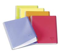 Clairefontaine 328626C Lot de 5 Cahiers à Spirale Linicolor - A4+ 22,5x29,7 cm - 160 Pages Détachables Petits Carreaux - Papier Blanc 90 g - Couverture Polypro Transparent - Couleurs Aléatoires