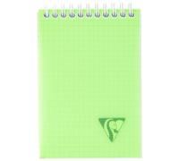 Clairefontaine 328655C Collection LiniColour Fresh Spiral Pad A6 10.5x14.8 - 160 Small Square Pages - 90g White Paper - Transparent Polypro Cover Random Colour