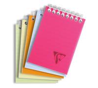 Clairefontaine - Ref 328665C - Linicolor Wirebound Notebook (80 Sheets) - A7 Size, 90gsm Brushed Vellum Paper, Polypro Cover, Squared Ruling - Random Colour Cover