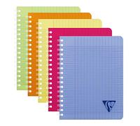 Clairefontaine 328715C Collection LiniColour Fresh Spiral Notebook - 17x22 cm - 100 Seyes Ruled Pages - 90 g White Paper - Transparent Polypro Cover - Random Colour