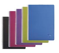 Clairefontaine 329126C Collection LiniColour Intensive A Spiral Notebook - A4 21x29,7 cm - 180 Small Squares Pages - White Paper 90 g - Transparent Polypro Cover - Random Colour