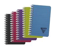 Clairefontaine 329516C Collection LiniColour Intensive A Spiral Notebook - 7.5x12 cm - 100 Ruled Pages - White Paper 90 g - Transparent Polypro Cover - Random Colour