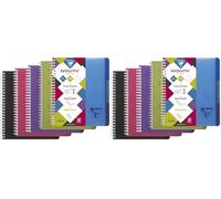 Clairefontaine 329755C LiniColour Intensive Evolutiv'Book Perforated Spiral Notebook A5+ 16x21 180 Small Squares Pages - 90g Paper - Random Colour Polypro Cover (Pack of 2)