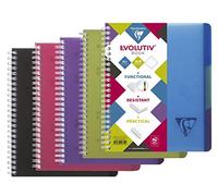 Clairefontaine 329755C LiniColour Intensive Evolutiv'Book Perforated Spiral Notebook A5+ 16x21 180 Small Squares Pages - 90g Paper - Random Colour Polypro Cover
