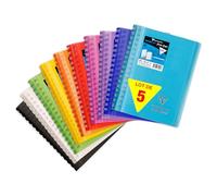 Clairefontaine 331201CPack Set of 5 Spiral Notebooks Koverbook Drawing - A6 10.5x14.8 cm - 100 Pages - Extra White Drawing Paper 125 g - Polypro Random Colour