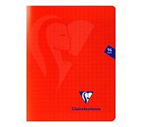 Clairefontaine 333741C - One Red Mimesys Stapled Notebook - Dimensions: 17 cm x 22 cm - 96 Seyes Ruled Pages - 90 g White Vellum Paper - Polypro Cover