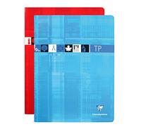 Clairefontaine 3347C A Stapled Practical Work Notebook - 24x32 cm - 120 Pages Seyes Ruled 90 g and Plain White 125 g - Cover Laminated Card - Random Colour