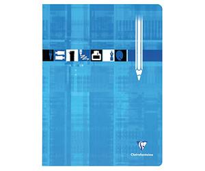Clairefontaine 3390C - One Blue Stapled Drawing Book - Dimensions: A4+ 24 cm x 32 cm - 24 Plain White Pages - 125 g Drawing Paper - Laminated Card Cover