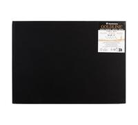 Clairefontaine 34303C Carnet Cousu Goldline - 50 Feuilles Papier Dessin Blanc - A4 21x29,7 cm 140g - Format Paysage - Couverture Rigide Noire Imitation Toile