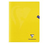 Clairefontaine 343362C A Set of 10 Yellow Mimesys Stapled Notebooks - 24x32 cm - 96 Small Squares Pages - White Paper 90 g - Polypro Cover