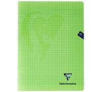 Clairefontaine 353361C - One Green Mimesys Stapled Notebook - Dimensions: 24 cm x 32 cm - 96 Seyes Ruled Pages - White Vellum Paper 90 g - Polypro Cover
