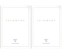 Clairefontaine 36176C Collection Triomphe GOLD A White Sewn Notebook - A4 21x29,7 cm - 96 Lined Pages - White Paper 90 g - Card Cover with Gold Marking (Pack of 2)