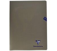 Clairefontaine 363362C A Grey Mimesys Stapled Notebook - 24x32 cm - 96 Small Square Pages - 90 g White Paper - Polypro Cover