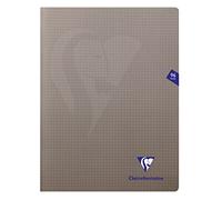 Clairefontaine 363362C - One Set of 10 Mimesys Grey Stapled Notebooks - Dimensions: 24x32 cm - 96 Small Squares Pages - White Paper 90 g - Polypro Cover