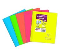 Clairefontaine 366723C A Koverbook Neon Spiral Notebook - A5 14.8 x 21 cm - 160 Lined Pages - 90 g White Paper - Opaque Polypro Cover - Random Color