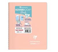 Clairefontaine - Ref 366779C - Koverbook Blush Wirebound Notebook (80 Sheets) - A5 Size, Lined Ruling, 90gsm Brushed Vellum Paper, Pastel Polypro Cover - Coral
