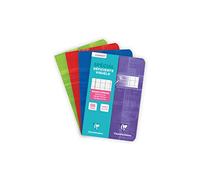 Clairefontaine 3696C Stapled Notebook for the Visual Impaired - 11x17 cm - 96 Pages Enlarged Black Seyes 10/10 - White Paper 90 g - Card Cover - Random Colour