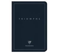 Clairefontaine 37126C Collection Triomphe PLATINUM A Deep Blue Sewn Notebook - A5 14.8 x 21 cm - 96 Lined Pages - 90 g Ivory Paper - Card Cover Matte Lamination with Silver Marking