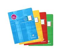 Clairefontaine 37528C Stapled Notebook - 17x22 cm - 48 Pages 4-Colour Process Special Dys Line spacing 2mm - White Paper 90 g - Card Cover - Random Colour