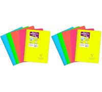 Clairefontaine 376723C - One Spiral Notebook Koverbook Neon - A4 21x29,7 cm - 160 Lined Pages - White Paper 90 g - Opaque Polypro Cover - Random Colour (Pack of 2)