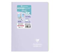Clairefontaine - Ref 376775C - Koverbook Blush Wirebound Notebook (80 Sheets) - A4 Size, Lined Ruling, 90gsm Brushed Vellum Paper, Pastel Polypro Cover - Lilac