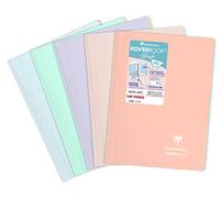 Clairefontaine - Ref 376781C - Koverbook Blush Wire bound Notebook (80 Sheets) - A4 Size, Lined Ruling, 90gsm Brushed Vellum Paper, Pastel Polypro Cover - Assorted Designs (Pack of 5)