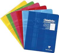 Clairefontaine 3794C - Stapled Writing Notebook - 17x22 cm - 32 Pages Double Line 3mm Vertical Spacing - White Paper 90 g - Laminated Card Cover Random Colour
