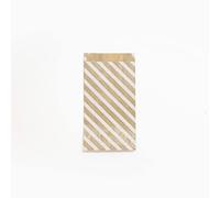 Clairefontaine 394109C - A Bag of 50 Kraft Pockets - 11x21+5cm - Pattern: White stripes - Ideal for: Candies, Candies, Paperbacks, Gift wrapping, gift Pocket